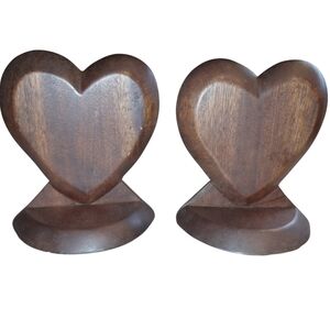 Wooden Heart BookEnds Grandma Cottage Core